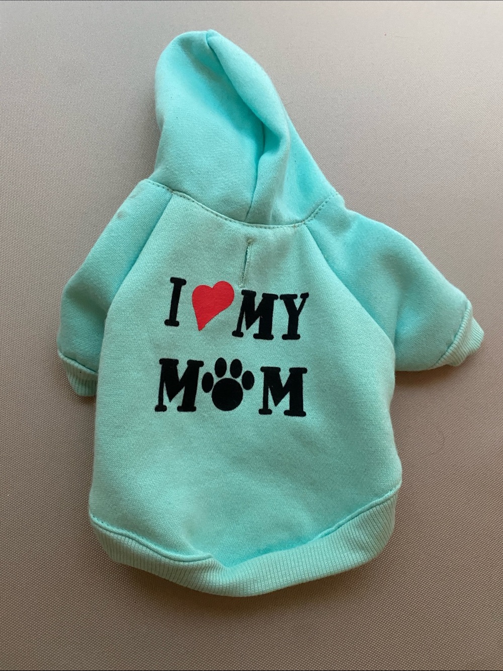 I Love My Mom Mint Dog Hoodie size XS - NWOT